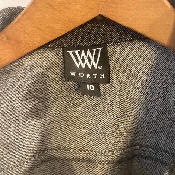Worth military black denim grunge casual snap button jacket - Picture 14 of 14